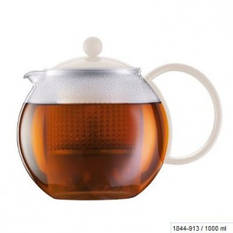 Ceainic cu infuzor - Assam Tea Press Plastic Filter White 1000 ml