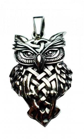 Pandantiv argint Bufnita cu triquetra