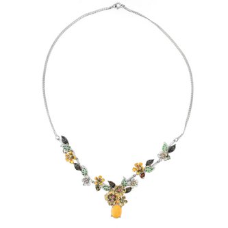 Colier din argint cu opal si turmaline multicolore