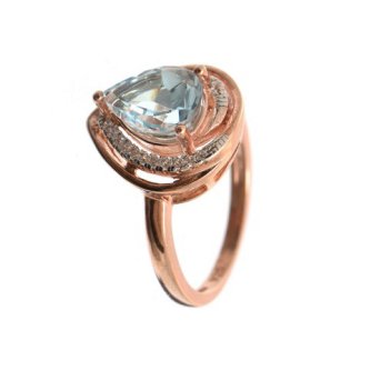 Inel din argint cu topaz bleu