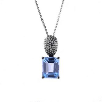 Pandantiv din argint cu topaz bleu