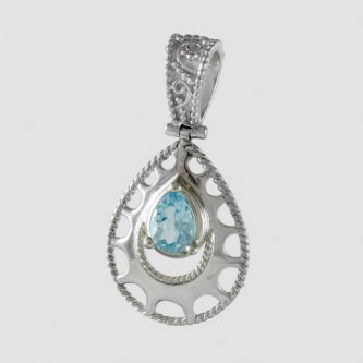 Pandantiv din argint cu blue topaz