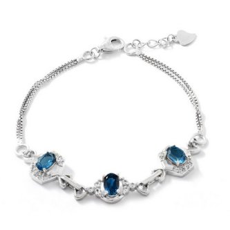 Bratara din argint cu london blue topaz