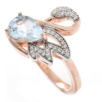Inel din argint cu bleu topaz