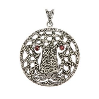 Pandantiv din argint cu marcasite si granat
