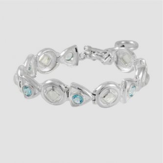 Bratara din argint cu piatra lunii si blue topaz