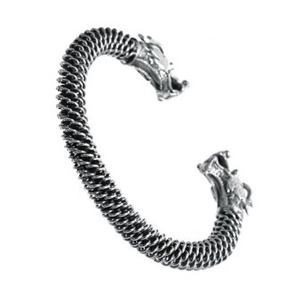 Bratara din argint cu dragoni