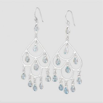 Cercei candelabru din argint cu blue topaz