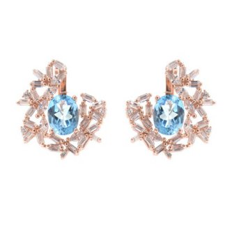 Cercei din argint cu topaz bleu london