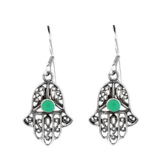Cercei din argint Hamsa