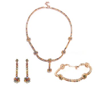 Set din argint cu safire multicolore