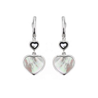 Cercei din argint cu sidef alb - mother of pearl