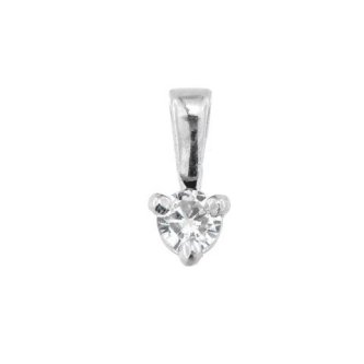 Pandantiv din aur alb cu diamant natural