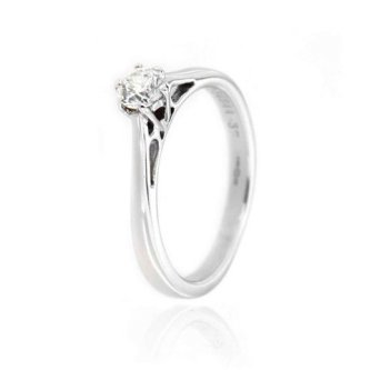 Inel din aur alb cu diamant natural