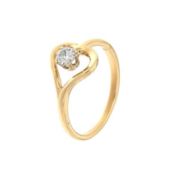Inel din aur galben cu diamant natural
