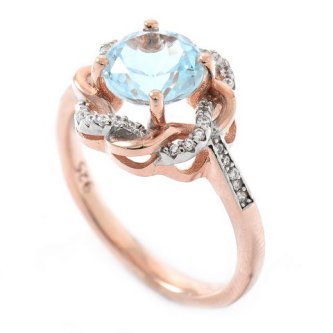 Inel din argint cu bleu topaz