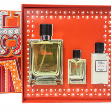 SET CADOU HERMES TERRE D'HERMES EAU DE TOILETTE 100ML + EAU DE TOILETTE 12.5ML + AFTER SHAVE BALSAM 40ML