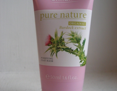 Masca purificatoare de fata cu argila şi extracte din brusture Pure Nature Organic de la Oriflame